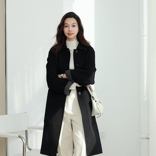 火桐hooton 新年战袍 双面30羊绒牛角扣中长款西藏大衣3455 商品图3