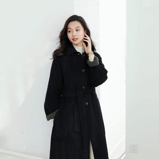 火桐hooton 新年战袍 双面30羊绒牛角扣中长款西藏大衣3455 商品图0