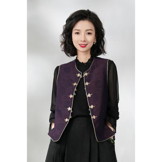 西子/宋锦非遗桑蚕丝香云纱【锦鲤嬉春】两穿马夹马甲外套/MJBH180 商品图4