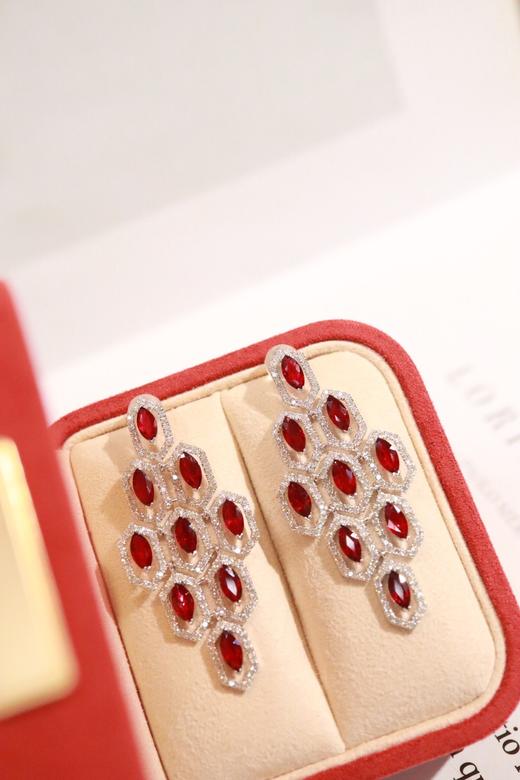 4.1ct 红宝石耳环 商品图2