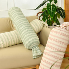 蕾丝条纹系列糖果枕抱枕睡觉荞麦壳枕头圆柱枕单人家用卡通可拆洗