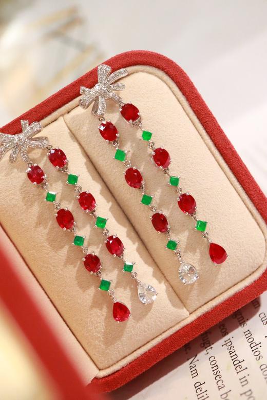 6.2ct 红宝石耳坠 商品图3