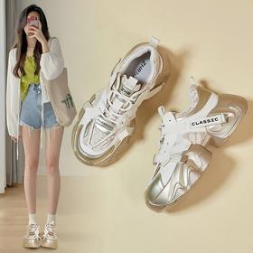 ZHR则则厚底老爹鞋女2024夏季新款百搭小个子增高软底运动休闲鞋