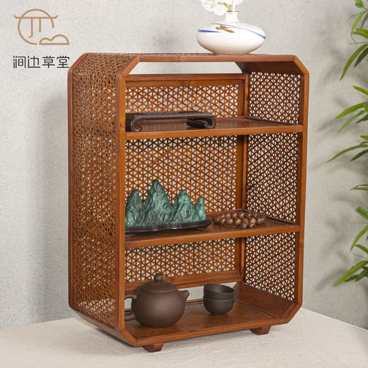 手工竹编晚秋镂空茶棚 商品图0