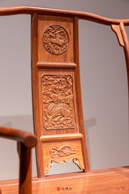红桥红  家具严选  缅甸花梨（大果紫檀）【麒麟引凤四出头官帽椅】 商品图2
