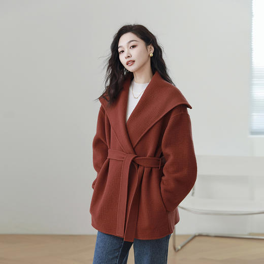 火桐hooton新年战袍海军领短款羊绒大衣3301 商品图2