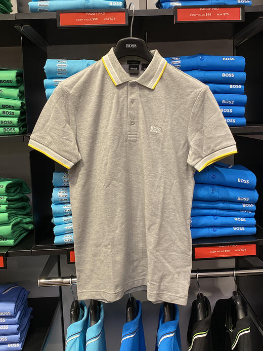 HUGO BOSS/胡戈波士 男士夏季黑标经典纯棉撞色刺绣标短袖POLO衫 商品图1