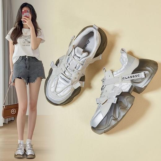 ZHR则则厚底老爹鞋女2024夏季新款百搭小个子增高软底运动休闲鞋 商品图1