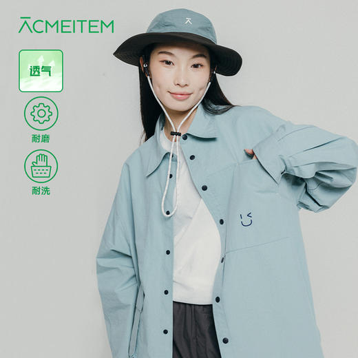 【品牌直发】ACMEITEM爱棵米 户外情侣休闲衬衫棉感翻领绣花开衫衬衣上衣男女GAF3030352E 商品图0