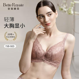 皇家丽美有钢圈大胸显小3/4蕾丝文胸薄款内衣女WJ065-1