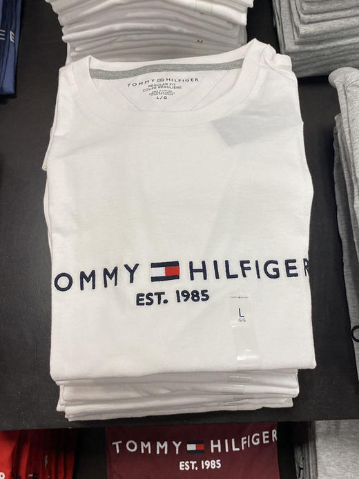 Tommy Hilfiger/汤米 男士休闲简约字母刺绣圆领常规版短袖T恤 商品图0