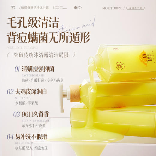 【🔥119选4件】再送面膜𝟏𝟐片  儒意硫磺舒肤洁净沐浴露500ml 除螨沐浴露皮肤后背祛痘祛鸡皮男女持久留香乳液|儒意官方旗舰店 商品图2