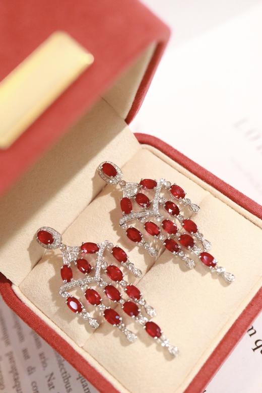 6.8ct 7.97g 红宝石耳环 商品图6