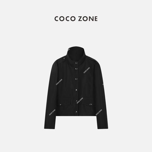 COCO ZONE复古经典春秋款立领外套通勤风纯色夹克23C19133 商品图6