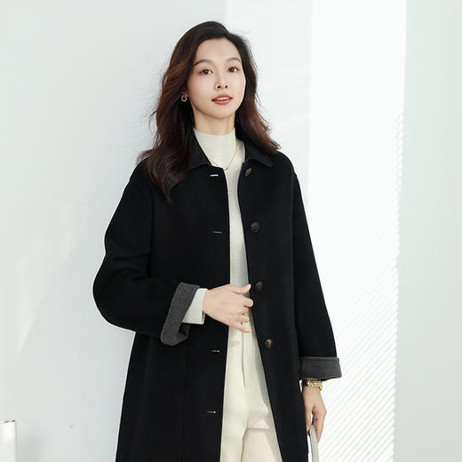 火桐hooton 新年战袍 双面30羊绒牛角扣中长款西藏大衣3455 商品图2