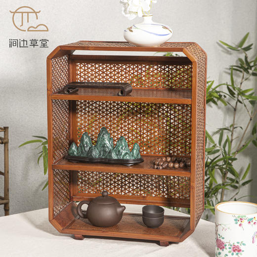 手工竹编晚秋镂空茶棚 商品图1