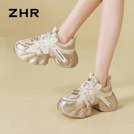 ZHR则则厚底老爹鞋女2024夏季新款百搭小个子增高软底运动休闲鞋 商品图7