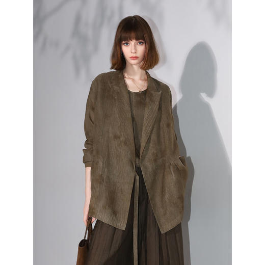 COCOBELLA新中式老钱风炒色晕染西装春夏微透视西服外套SI3030-2 商品图2