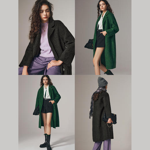 欧芮儿高级感插肩袖双面呢大衣优雅气质风 商品图2
