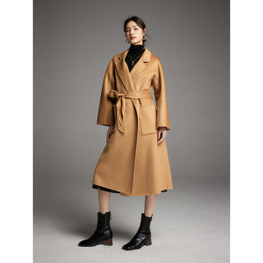 棉仓347666008-MAX*经典臻品水波纹立裁廓形羊毛大衣 23冬季浴袍式双面呢( 商品图3