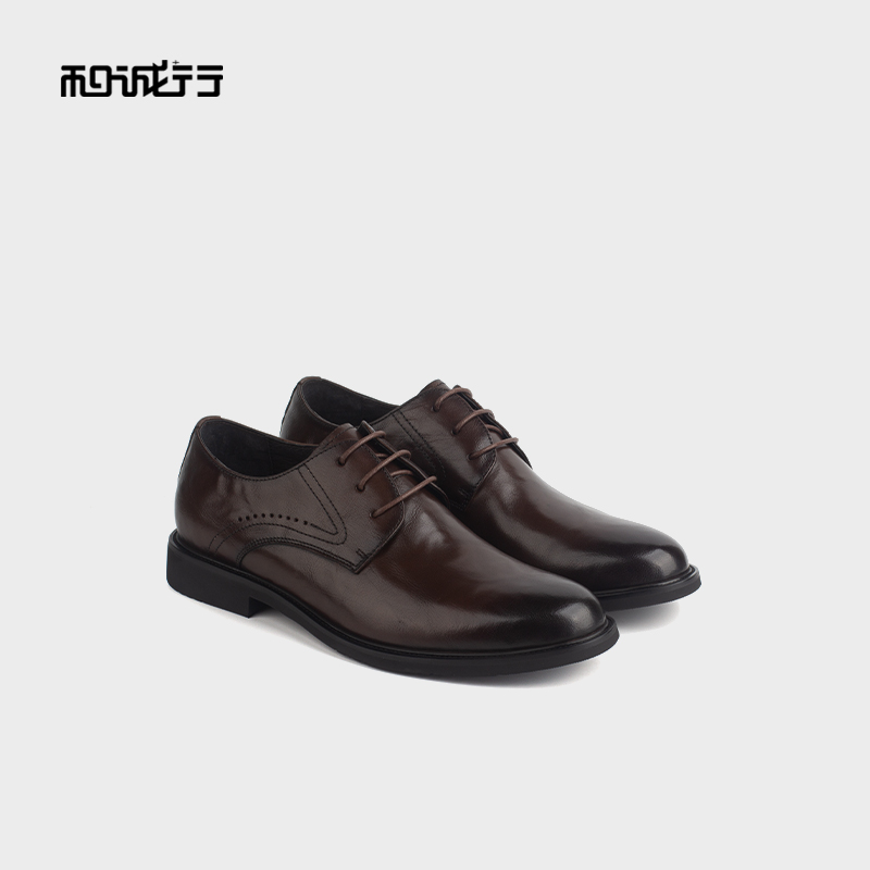 和诚行 2024秋冬新款复古真皮德比鞋男英伦风商务正装皮鞋0040159
