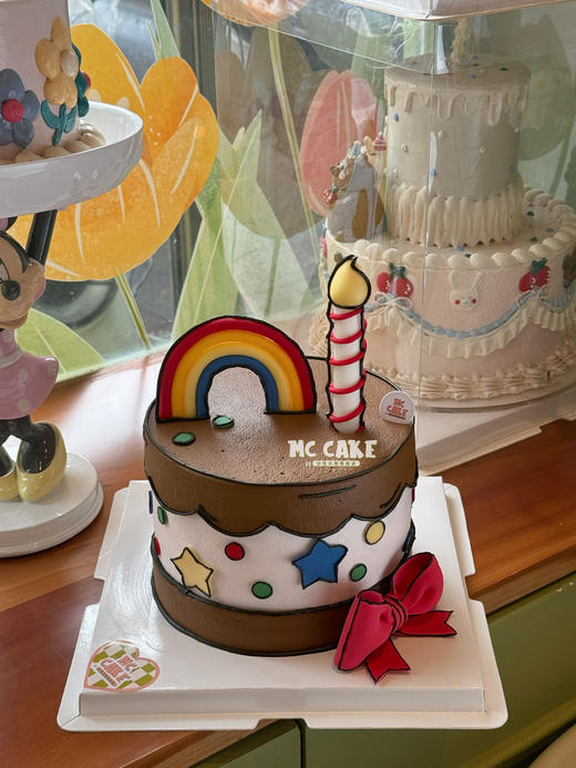 线条漫画风彩虹生日蛋糕 商品图1