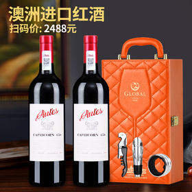 「双支礼盒装」澳洲红酒礼盒装15.5度白标 澳勒斯蒂神508干红葡萄酒水