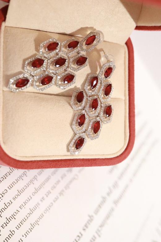 4.1ct 红宝石耳环 商品图6