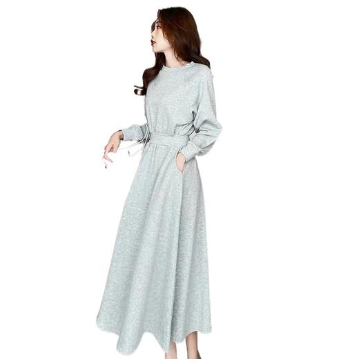 【秋冬时尚卫衣连衣裙】新款韩版气质长袖显瘦大摆收腰长款连衣裙女装潮 商品图4
