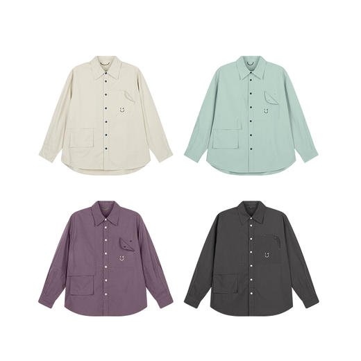 【品牌直发】ACMEITEM爱棵米 户外情侣休闲衬衫棉感翻领绣花开衫衬衣上衣男女GAF3030352E 商品图4