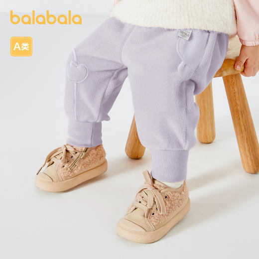 巴拉巴拉宝宝裤子男童长裤女童加绒裤新款冬装运动裤摇粒绒潮 商品图2