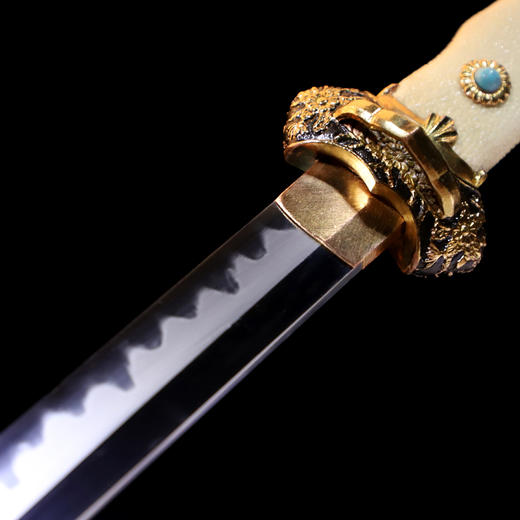 胜影唐横刀剑 传统手工宝剑 龙泉沈广隆花纹钢一体剑 未开刃 商品图2