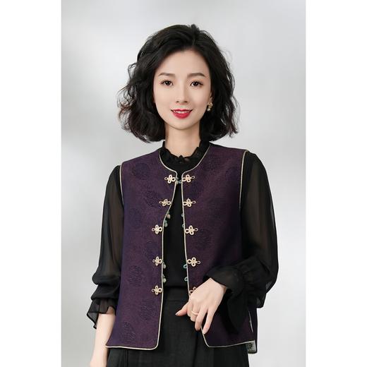 西子/宋锦非遗桑蚕丝香云纱【锦鲤嬉春】两穿马夹马甲外套/MJBH180 商品图5