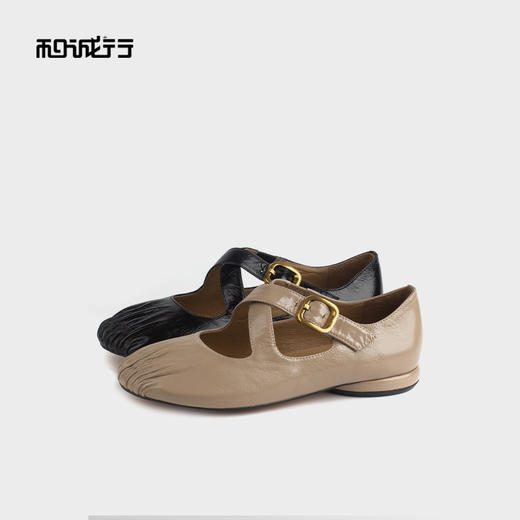 和诚行 2024秋冬新款时尚交叉带芭蕾舞鞋女内增高玛丽珍鞋1580153 商品图3
