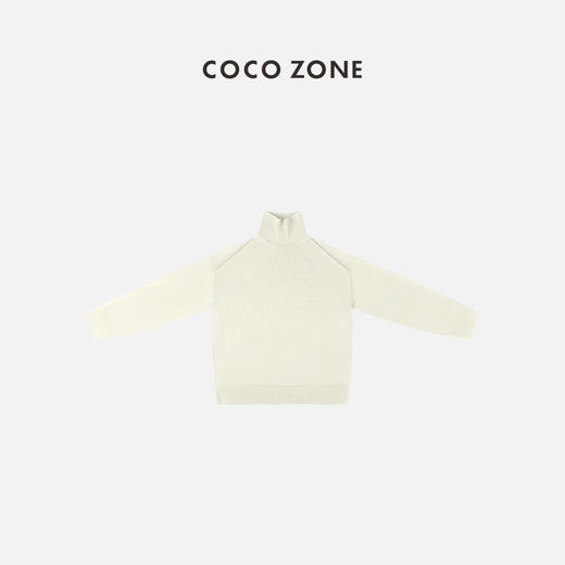 COCO ZONE高领纯色毛织上衣背后小三角装饰针织衫23C50063 商品图12