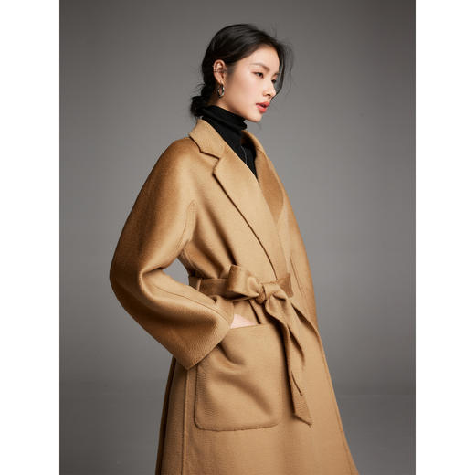 棉仓347666008-MAX*经典臻品水波纹立裁廓形羊毛大衣 23冬季浴袍式双面呢( 商品图0