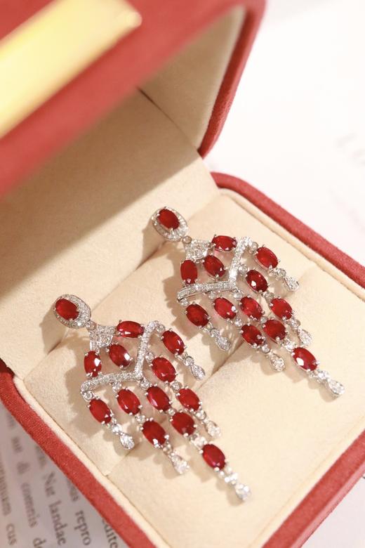 6.8ct 7.97g 红宝石耳环 商品图7
