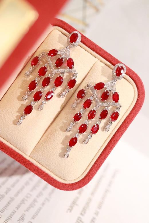 6.8ct 7.97g 红宝石耳环 商品图0
