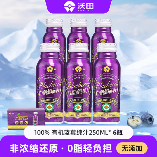沃田有机蓝莓纯汁250ml*6 商品图0
