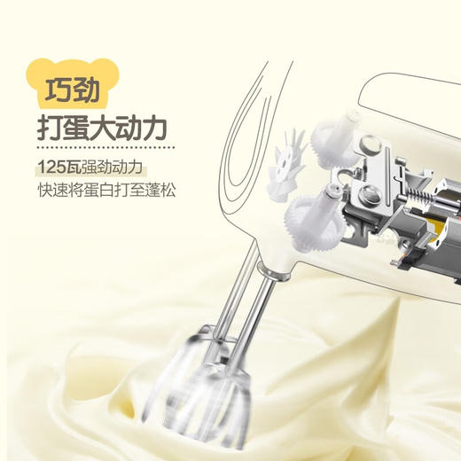 小熊（Bear）打蛋器打蛋机电动家用小型烘焙搅拌器打发奶油鸡蛋 DDQ-B02F1 商品图1