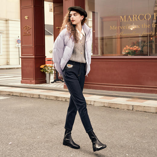 OLrain欧芮儿短款羽绒服女秋冬2024新款立领宽松加厚面包服外套 商品图3