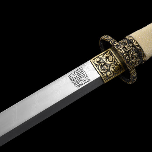 神都环首刀剑 手工传统一体刀剑花纹钢刀剑龙泉沈广隆宝剑 未开刃 商品图8