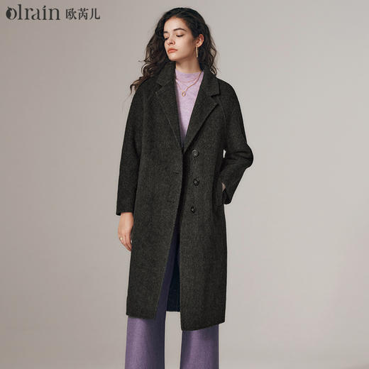欧芮儿高级感插肩袖双面呢大衣优雅气质风 商品图0
