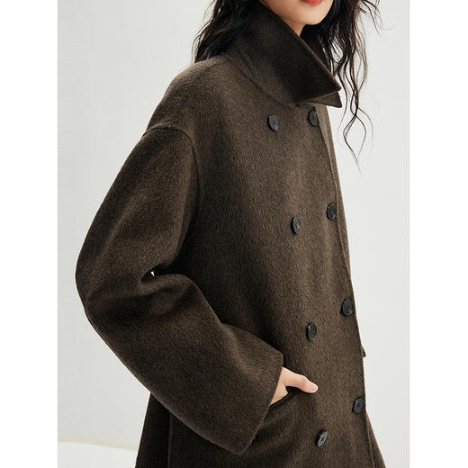 棉仓356666006-MAX*翻领双排扣廓形双面呢大衣 商品图2