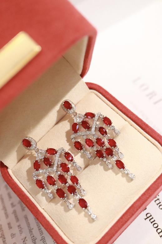 6.8ct 7.97g 红宝石耳环 商品图5