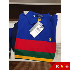 Polo Ralph Lauren 男大童装刺绣小马标条纹休闲POLO衫