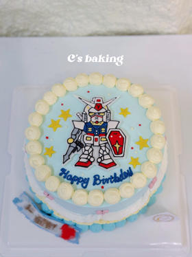 小男生/大男孩/男友老公推荐款 #复古风 #手绘蛋糕 #机动战士高达 #高达seed 忌廉蛋糕（默认自提，收费配送请联系客服）