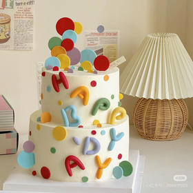 多巴胺ins风 翻糖字母主题蛋糕，提前3天以上预定