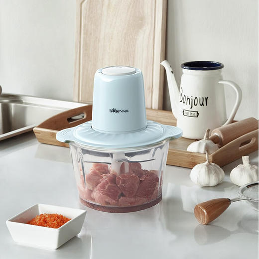 小熊（Bear）绞肉机家用电动玻璃多能料理机绞馅机碎肉打肉机切菜搅拌机QSJ-C03B1 商品图1