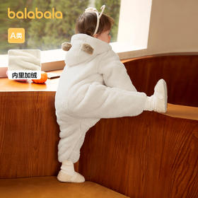 巴拉巴拉连体衣婴儿秋冬装外出宝宝抱衣哈衣爬服珊瑚绒新款萌